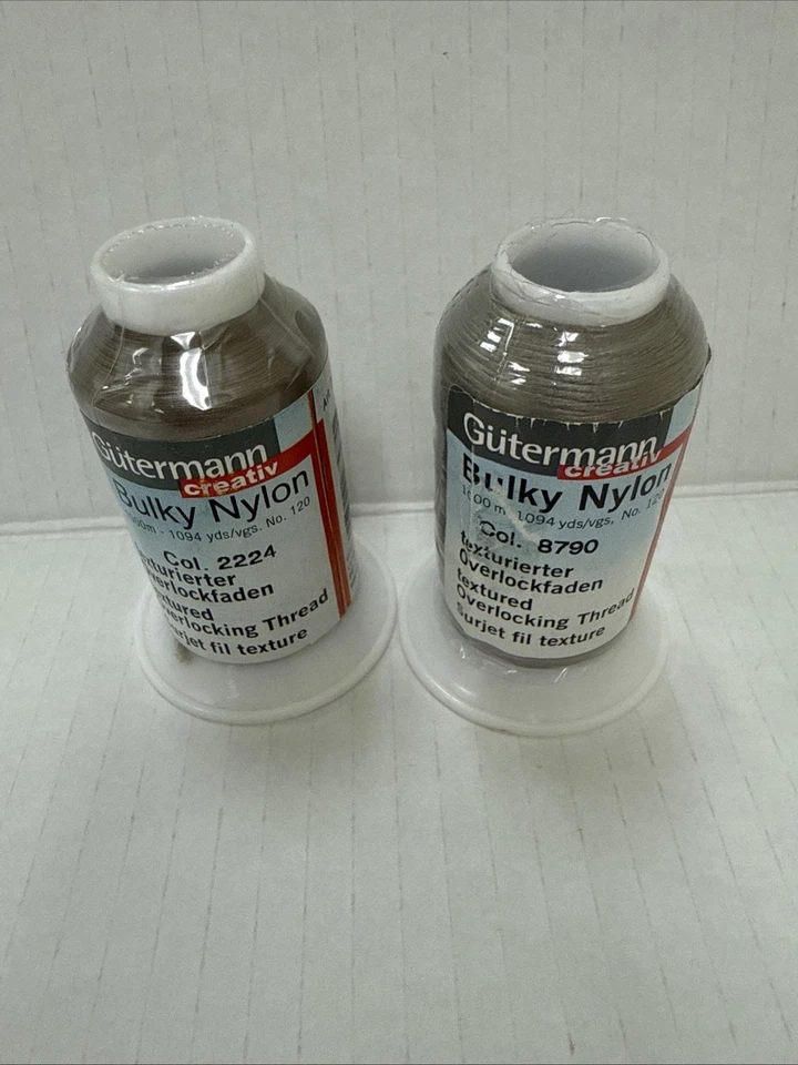 2 Gutermann Bulky Nylon Thread Overlocking Textured Color 8790 Tan 120 Italy NEW - Image 2 of 4