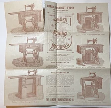 Victorian 1890s Foldout Brochure Singer Sewing Machines READ C10