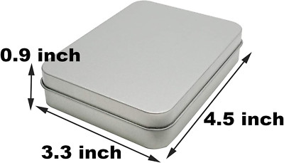 Metal Hinged Tin Box Container Mini Portable Small Storage Kit with Lid 6 Pcs US