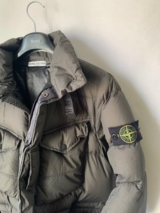 stone island puffer jacket grey