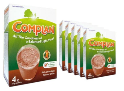 Complan Rich Chocolate Flavour Drink, 4 x 55g Sachets - Pack of 6
