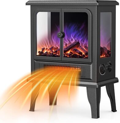 Ecotronic Electric 18.9in FreeStanding Fireplace Heater with 3D Flame, 750W/1500