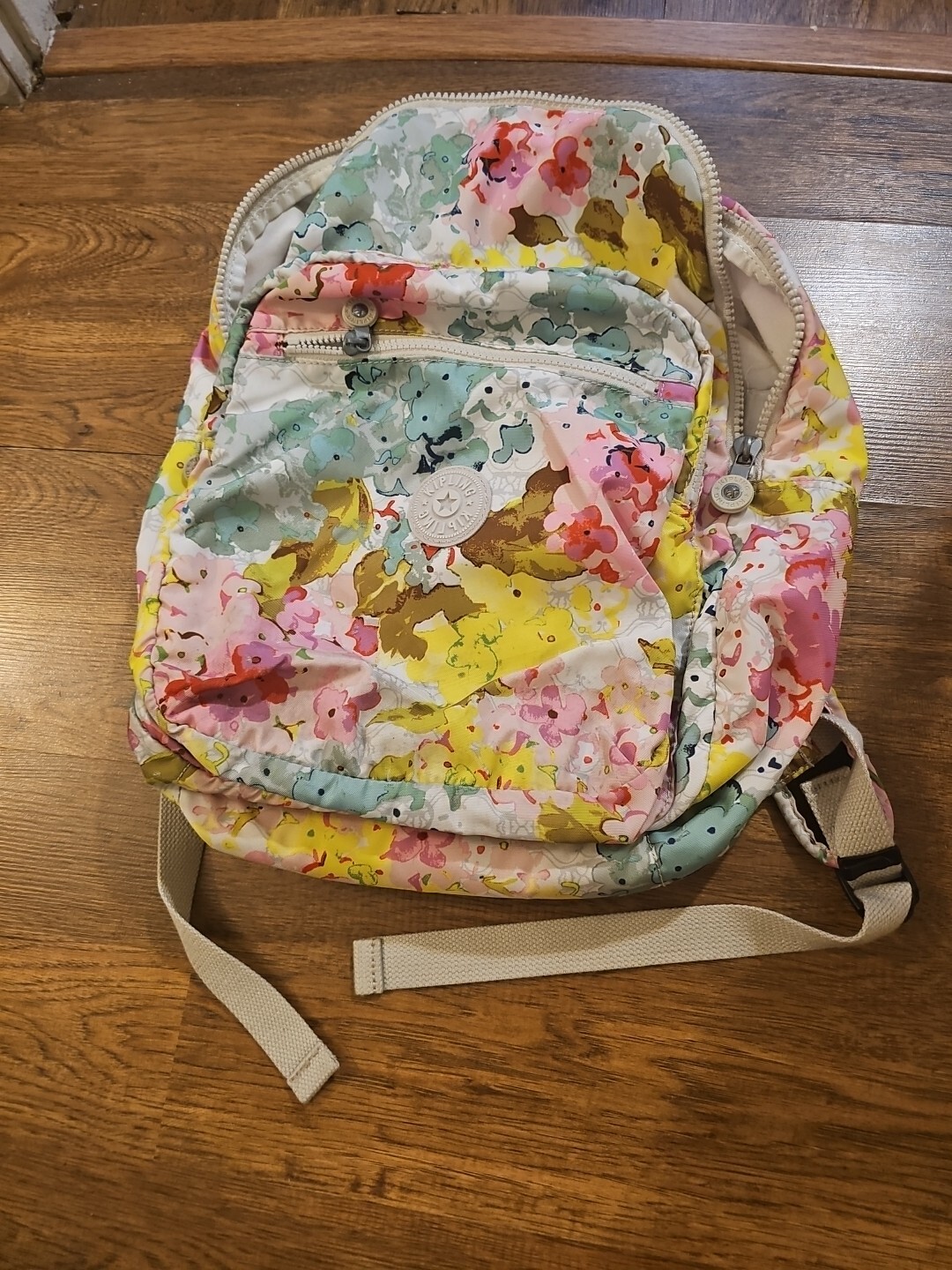 Kipling Printed Foldable Backpack Floral Flowers … - image 1