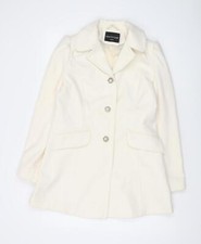 Keatstone Women Ivory Wool Overcoat Size 10