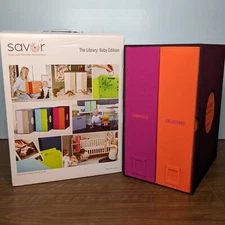 SAVOR The Library Baby Edition Plum Orange Purple Keepsake Memento Storage Box