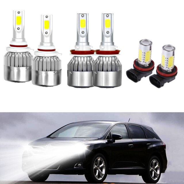 For Toyota Venza 0916 6X LED Headlight Bulb Fog Lights+High/Low Beam