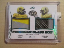 STEPHEN CARR + JOSEPH LEWIS USC 2017 Leaf Army Football Dual GU PATCH #15/20