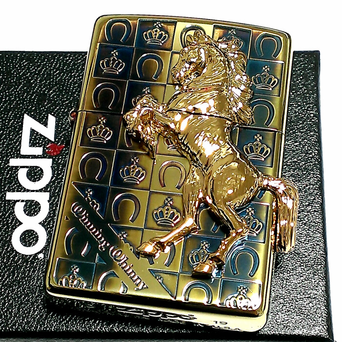 Zippo Winning Winnie Whinny Grand Crown Horse Metal Gold Smoked