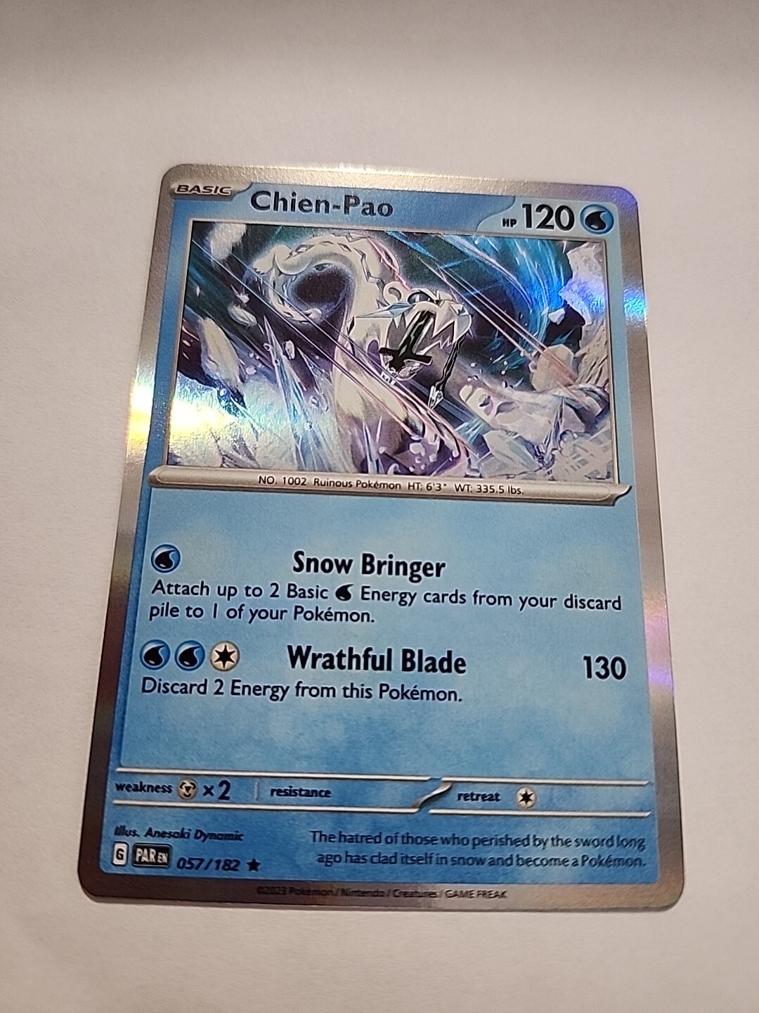 Pokémon Chien-pao 57/182 Paradox Rift Rare Holo (Read Below) US SELLER
