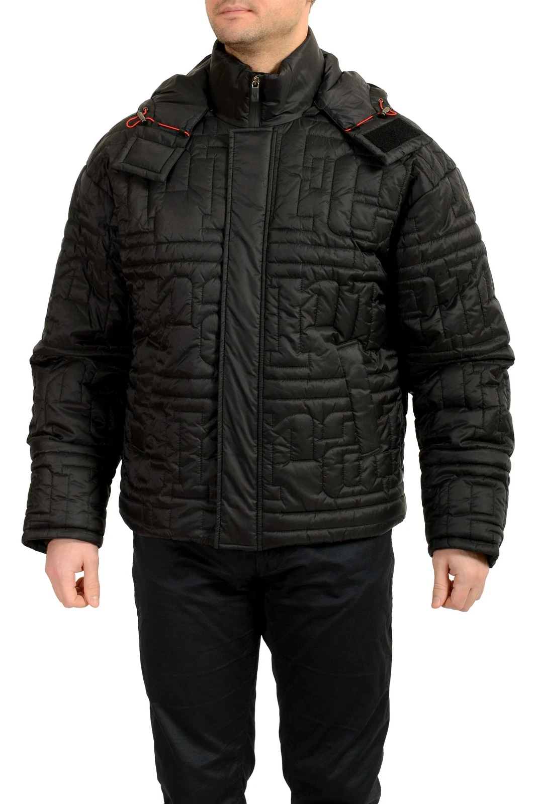 Scuderia Ferrari Fluid Black Parka Jacket With Detachable Hood US 2XL IT 56 image 1