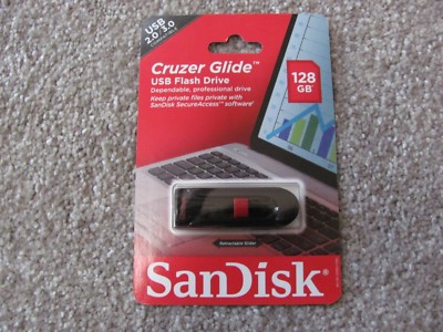 Brand New SanDisk Cruzer Glide 128GB USB 2.0/3.0 Flash Drive (SDCZ60-128G-A46) 
