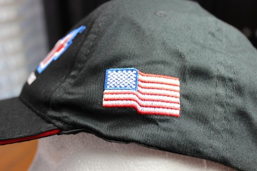 SUMMIT RACING EMBROIDERED USA LOGO BLACK CLOTH HAT - NEW RED TRIM - Picture 7 of 8