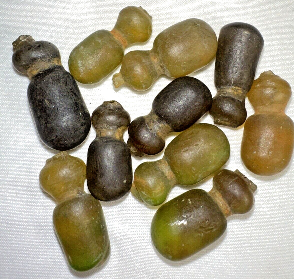 Set of 10 Antique Amber Crystal Grapes Prisms Chandelier Lamp Parts Suncatcher