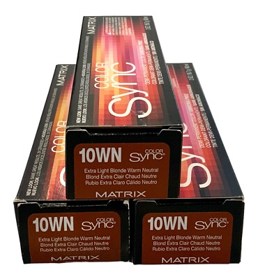 3-Matrix Color Sync 10WN Extra Light Blonde Warm Neutral Demi Permanent