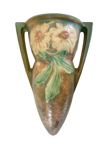 Vintage Arts & Crafts Roseville Dahlrose Wallpocket 368-10"