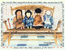 "4 Dolls" Note Cards-pack of 10 & envelopes, by artist, Julie Hammer