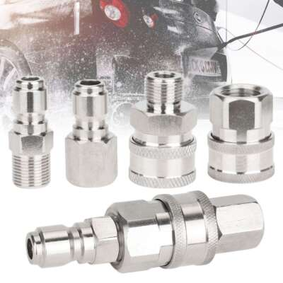 #ad 5000PSI Pressure Washer Quick Connect Fitting Stainless Steel 3 8quot; Hose Adapter $15.37