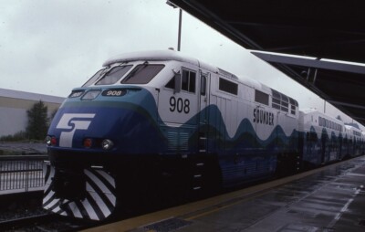 Sounder 908 Railroad Train EVERETT WA Original 2004 Photo Slide