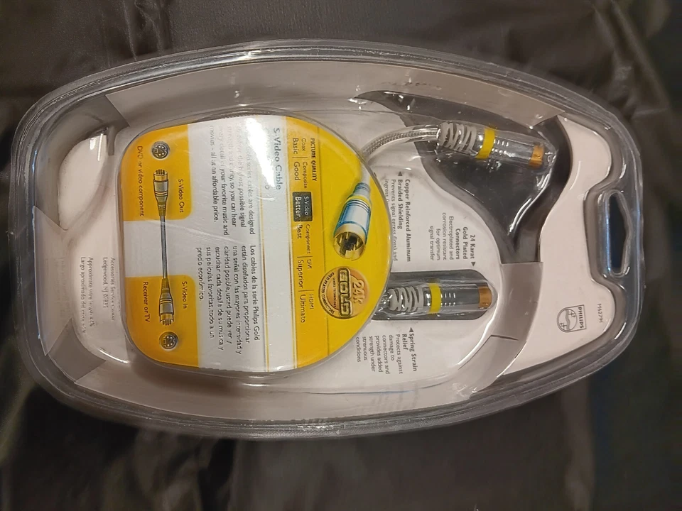 Philips 6ft S-Video Cable M62791 Gold Plated Connectors 24k New in Package - Image 3 of 4