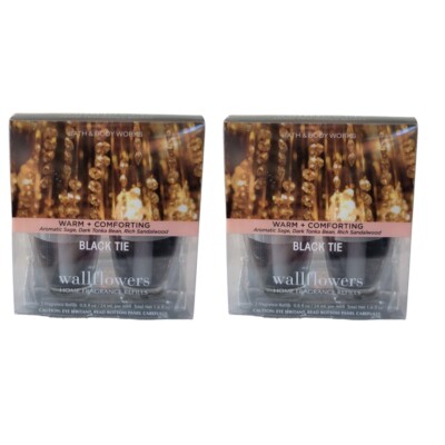 4 Bath & Body Works BLACK TIE Wallflowers Fragrance Refill Bulbs