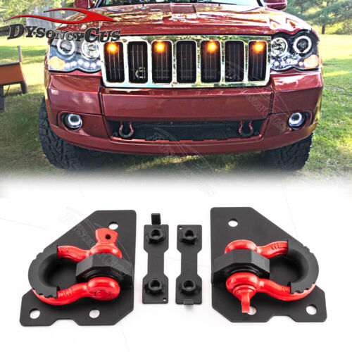 Para Jeep Grand Cherokee 2005-2011 montaje de gancho de remolque delantero + kit de anillo D de 3/4 - Imagen 1 de 6