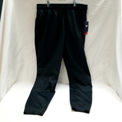NWT REEBOK Black Slim Athletic Pants Joggers Size Large Slim