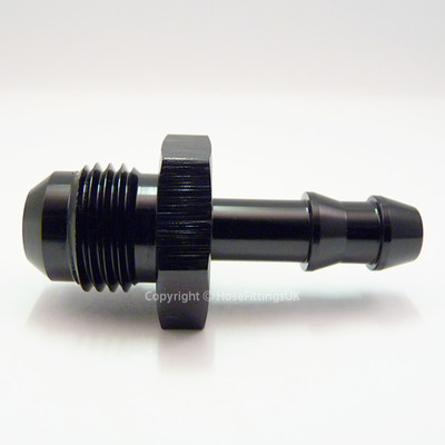 AN-10 auf 1/2'' 12mm - 13mm SCHWARZ SCHUB WIDERHAKEN SCHLAUCHTÜLLE gerade Verschraubung Adapter Öl