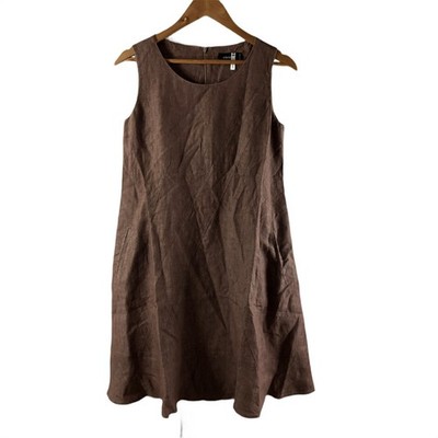 CIVIDINI Sleeveless Dress with Back Zipper, 100% Linen, Made in Italy, Size ...