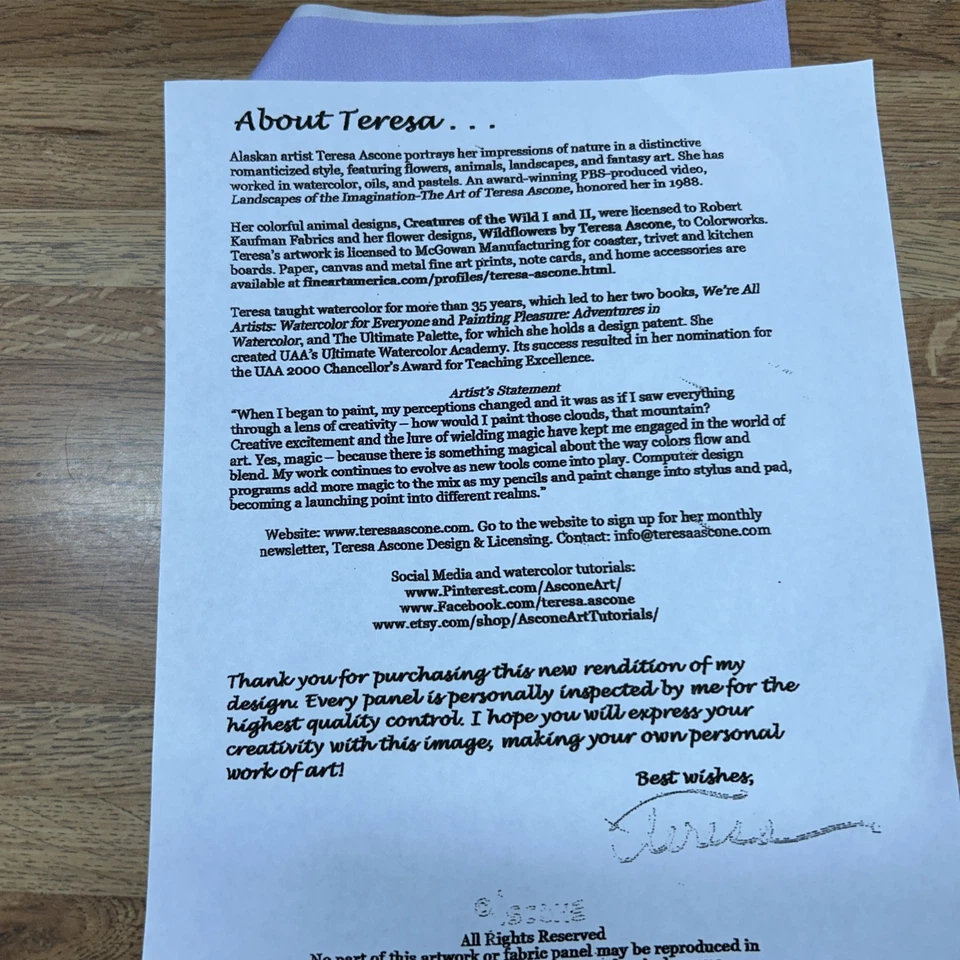 Panel de edredón “Denali, The Great One” 100 % algodón orgánico 13-5/8 X 10-3/4 Foto 3 de 4