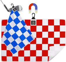 2 Pcs Magnetic Golf Towel 24"X16" for Men - Premium Color Waffle-Pattern Golf