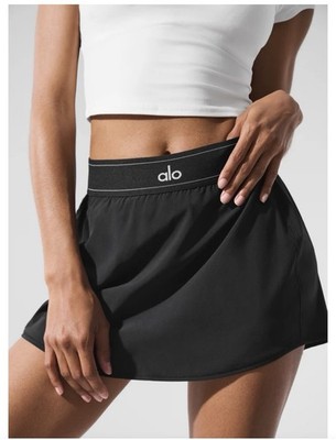 Alo Yoga Match Point Tennis Skirt Black, Size Medium New With Tags