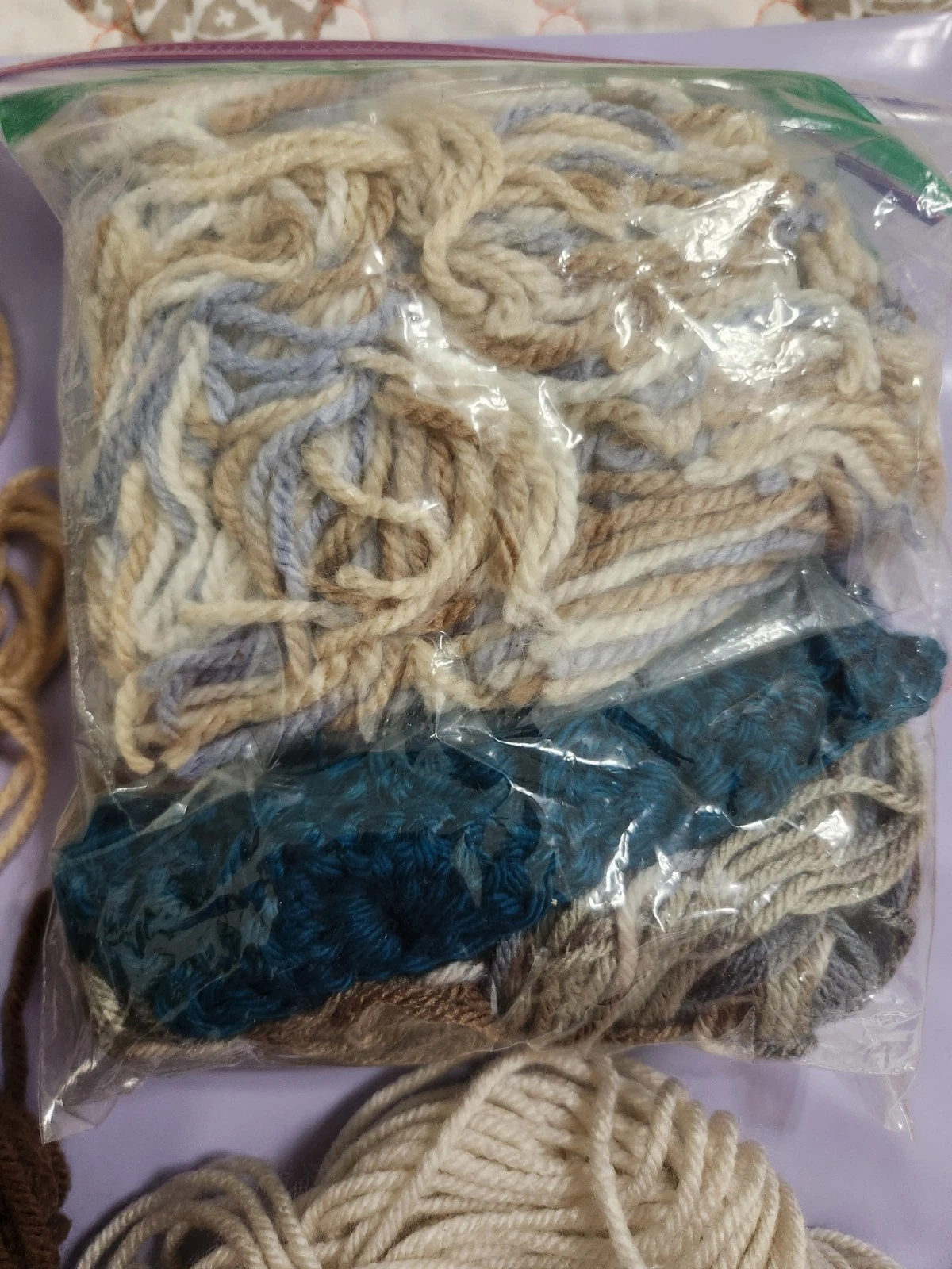 Assorted Yarn Lot Bundle Mixed Partial Skeins Scraps Craft Destash Used - product detail image 7