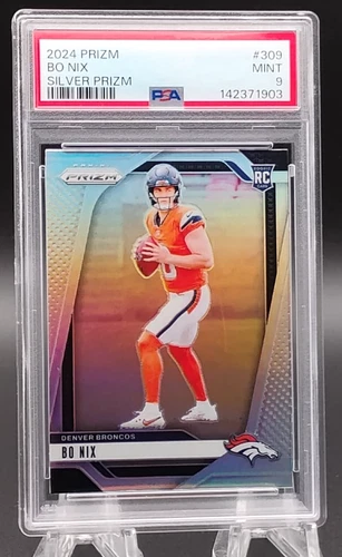 2024 Panini Prizm Football #309 BO NIX RC (Broncos) Silver Prizm PSA 9