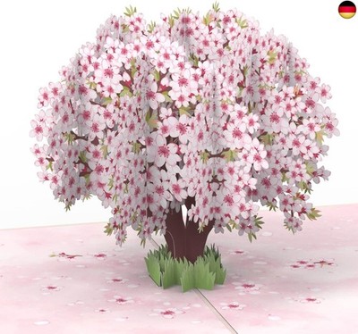 papercrush  Pop-Up Karte Kirschblüten Baum - 3D Geburtstagskarte mit Sakura B