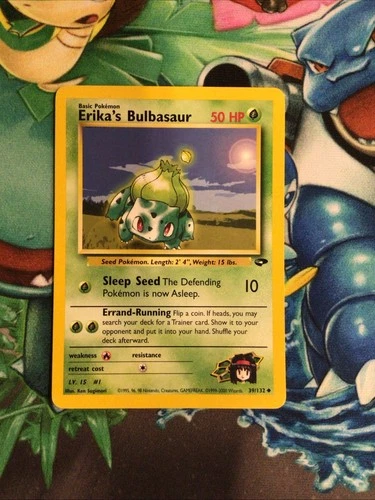 2000 Erika's Bulbasaur 39/132 Gym Challenge Non Holo Vintage Pokémon Card WOTC
