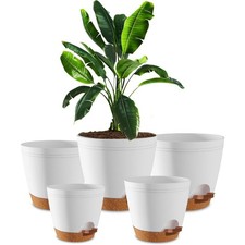 Self Watering Pots for Indoor Plants 6.8"/6.4"/5.9"/5.5"/4.9" Set of 5,