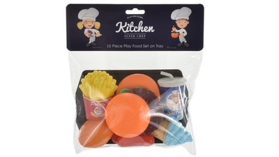 10 Stück Pretend Play Essen Set Küche Kinder Burger Pommes Eis & Tablett