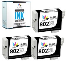 Replacement for Epson 802XL Ink Cartridge Combo Pack of 3 - 3 Black