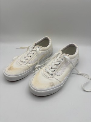 Vans Old Skool Platform White Athletic Skate Shoes Sneaker Size 8.5