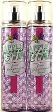 QTY 2 - Bath  Body Works APPLE BLOSSOM  LAVENDER Fine Body Mist Spray 8Oz