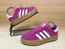 Adidas Gazelle Bold Platform Shock Pink & White Gum Trainers Size UK 5