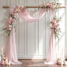 Blush Wedding Arch Draping Fabric, 1 Panel 28 Inch x 19 Ft Sheer Drape Curtain