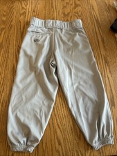 Rawlings Youth Baseball Pants Light Gray Size Medium 17" Inseam 