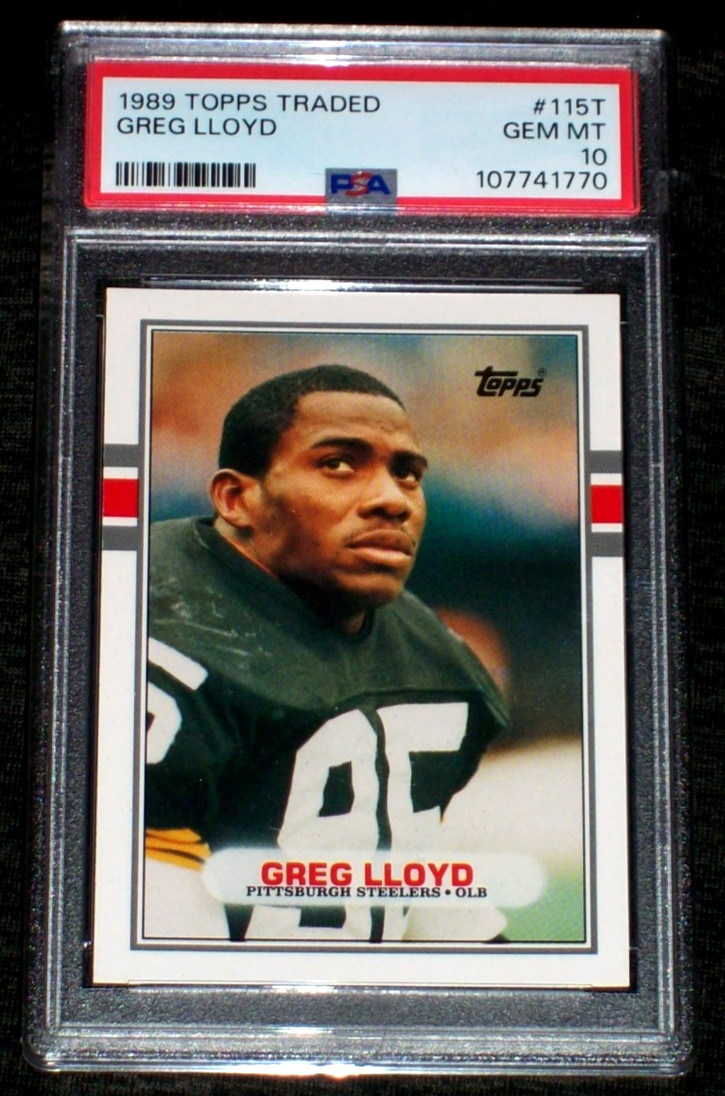 1989 Greg Lloyd rookie #115T Topps Traded PSA 10 Pittsburgh Steelers