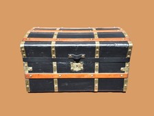 PRICE DROP Fully Restored Antique Jenny Lind Trunk: Brass Straps, 1850s Historic