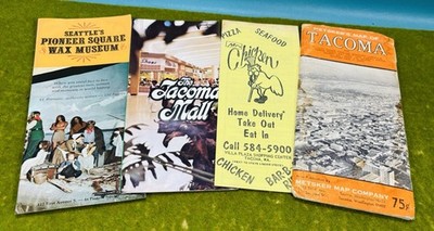 Vintage 1970 s Metsker's Map of Tacoma Washington & Tacoma Seattle Brochures Lot