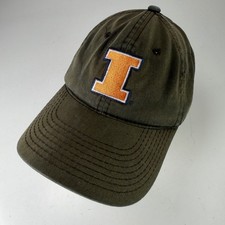 Illinois Hat Signatures NCAA Baseball Cap Adjustable Olive Green Orange
