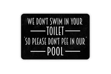 Funny Pool Rules Metal Sign or Sticker - Rustic Decor
