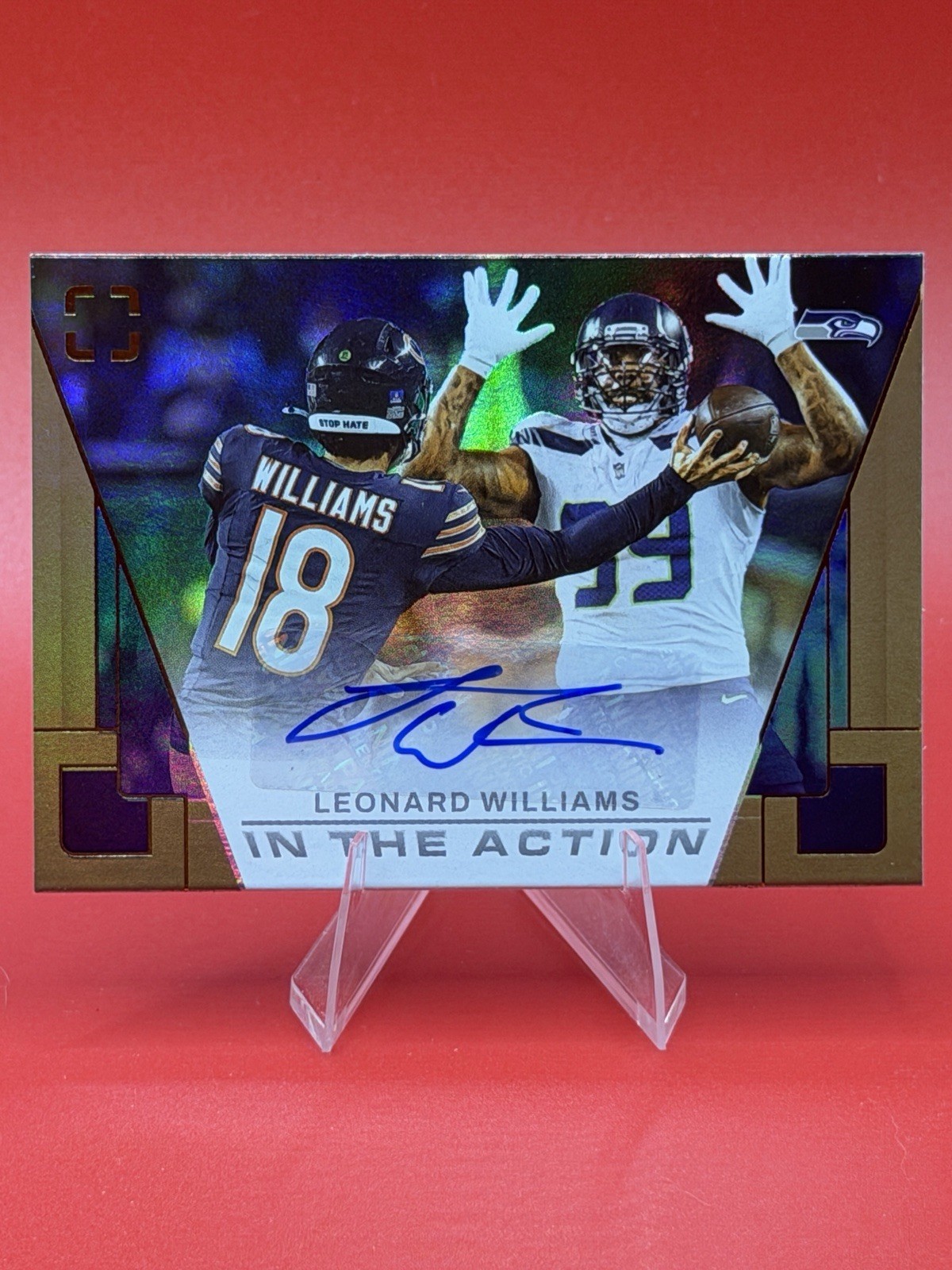 2025 Panini Photogenic- In The Action Autographs Leonard Williams #ITA-LNW