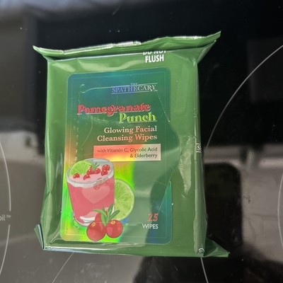 The Spathecary Pomegranate Punch Glowing Facial Cleansing Wipes W/ Vit. C.  25c